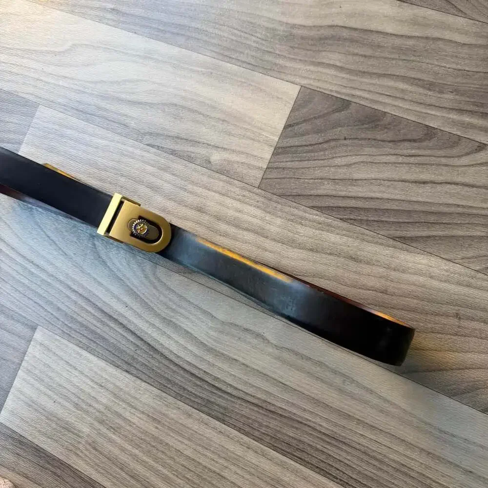 Rotary International Italian Leather Belt 110cm Gold Tone Buckle
